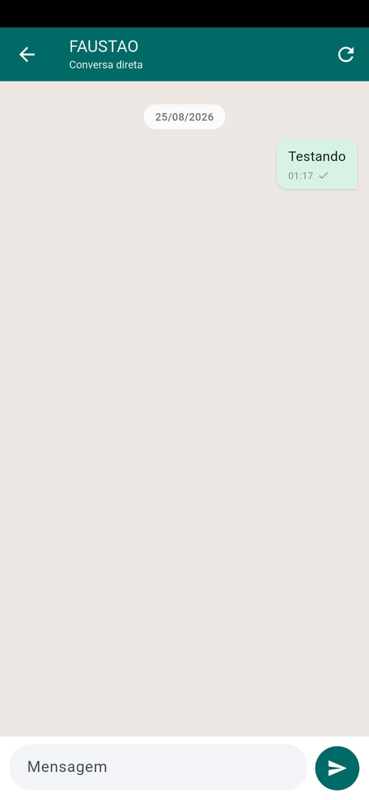 Chat com a central no aplicativo TaskCheck