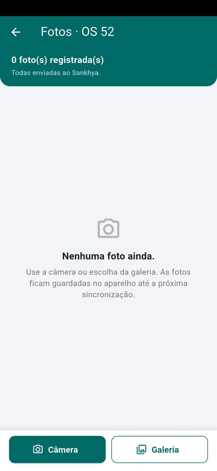 Anexo de fotos ao atendimento no aplicativo TaskCheck